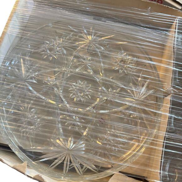 Vtg MCM Plate Tea Cup Set Anchor Hocking Early American Prescut 8 Piece Snack - Picture 7 of 16